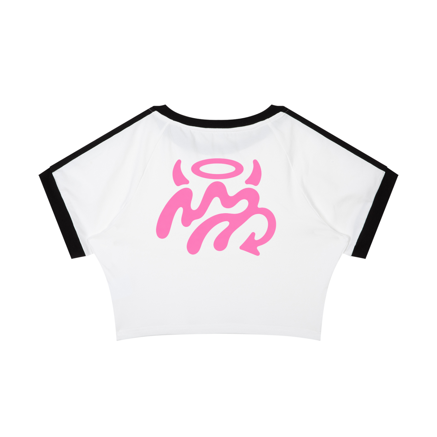 Pink We all camt be saints Meltmark Crop T-Shirt