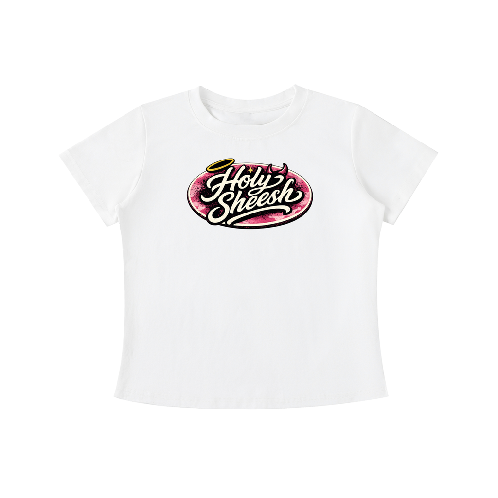 Holysheesh pink camo stamp logo (Vintage Wash Slim Fit T-shirt)