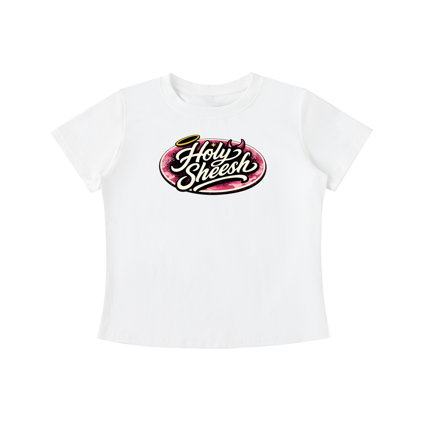 Holysheesh pink camo stamp logo (Vintage Wash Slim Fit T-shirt)
