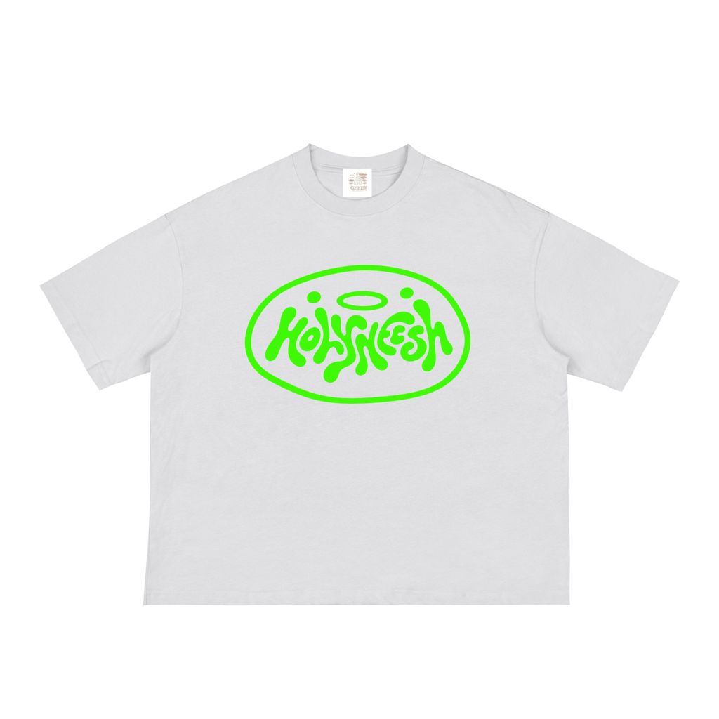 Neon green HolySheesh Meltmark Boxy Tee