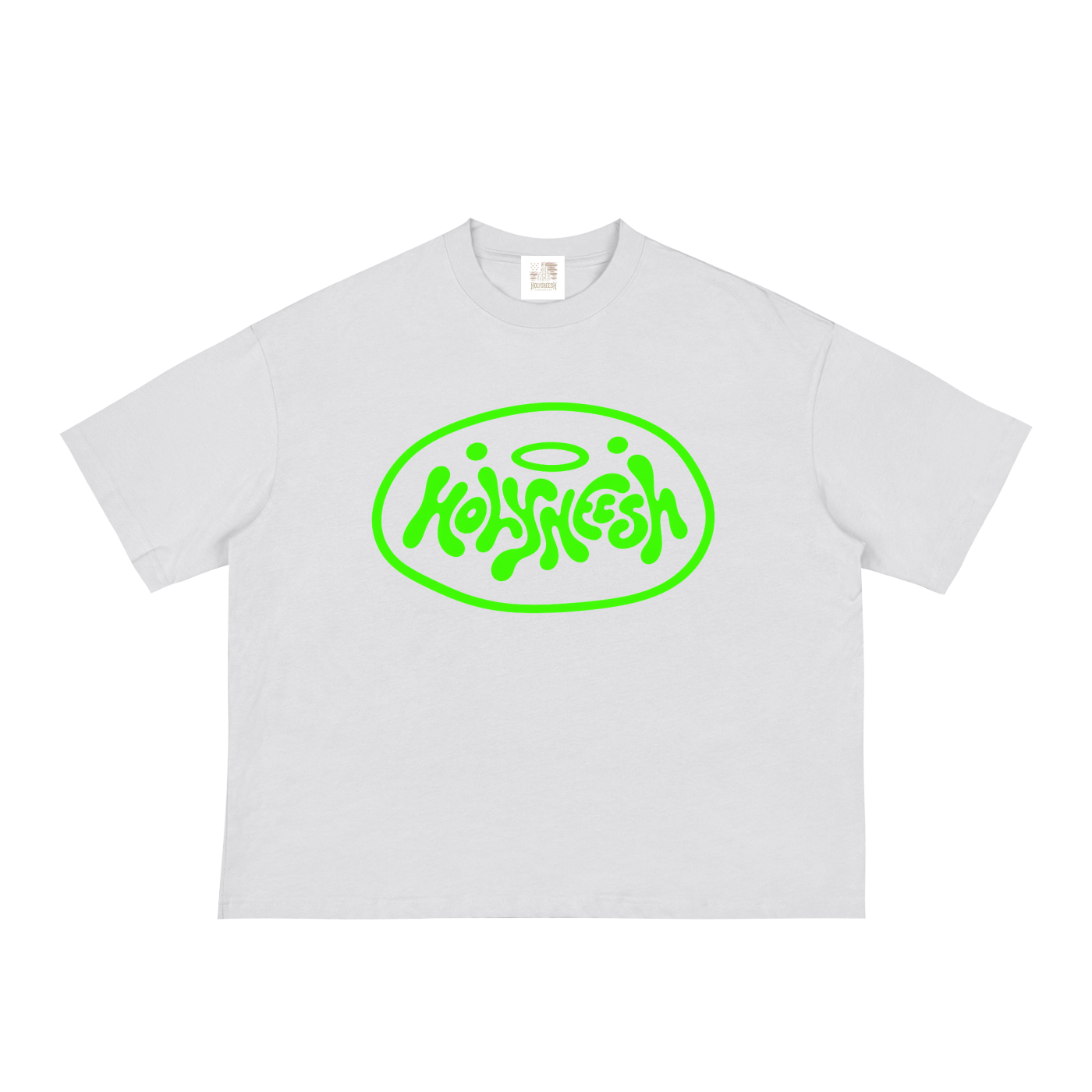 Neon green HolySheesh Meltmark Boxy Tee