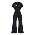 Holysheesh stamp logo (Women’s Tight Flared Leg Quarter-Zip Jumpsuit)