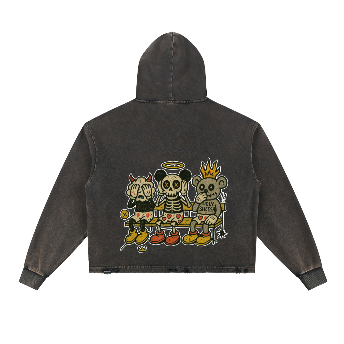 Holysheesh Frayed-Hem Hoodie