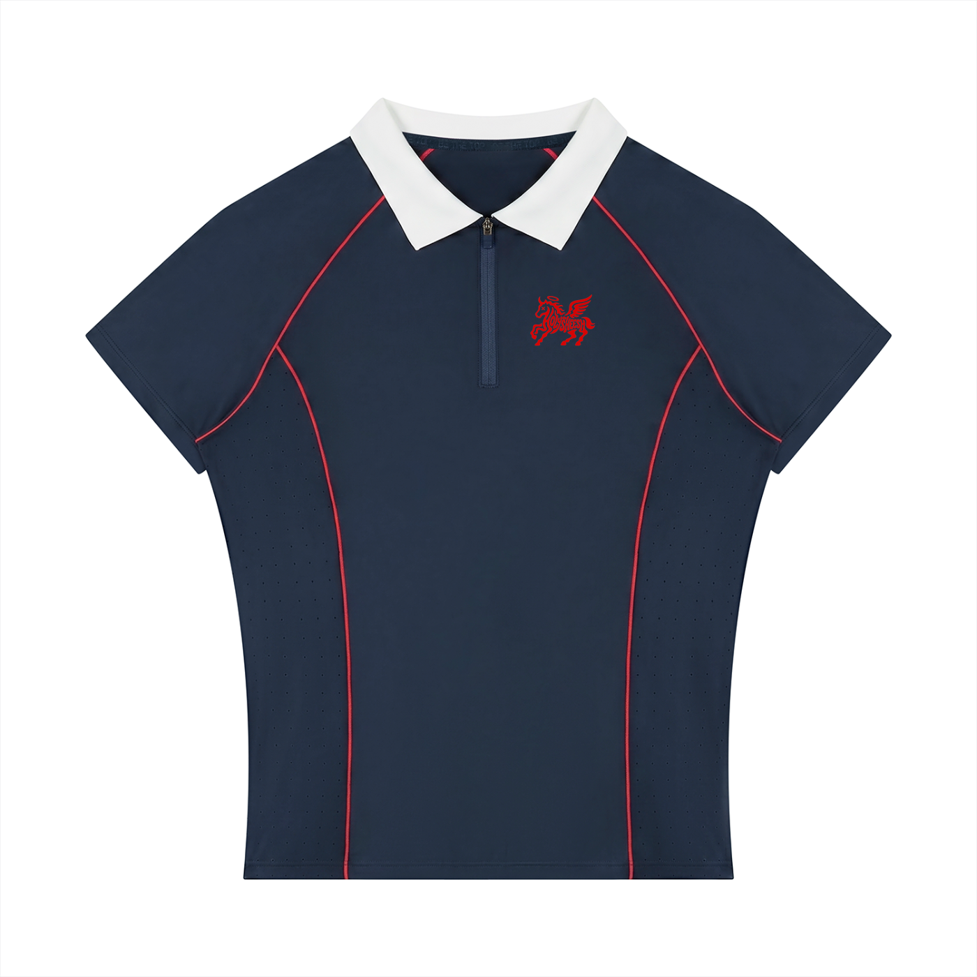 Holysheesh pegasus Women’s Slim Fit Quarter-Zip Polo Shirt
