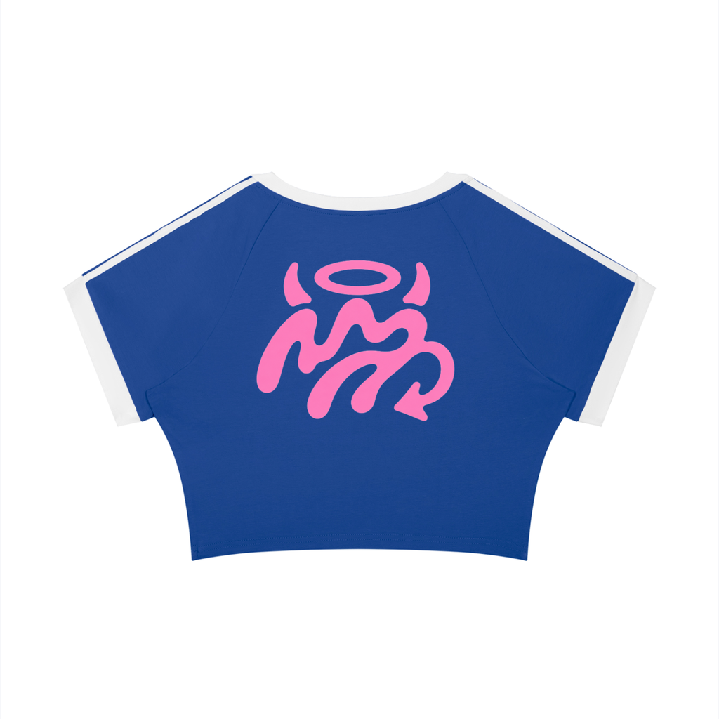 Pink We all camt be saints Meltmark Crop T-Shirt