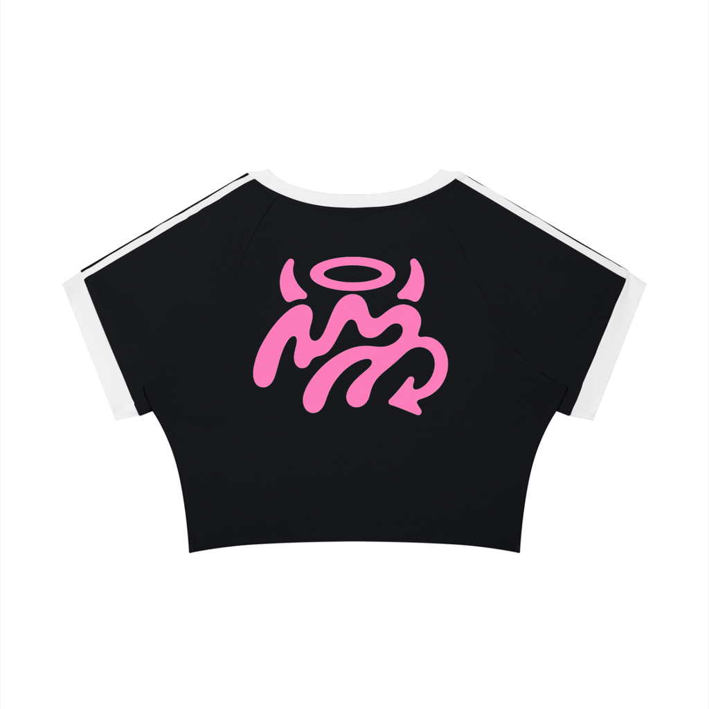 Pink We all camt be saints Meltmark Crop T-Shirt