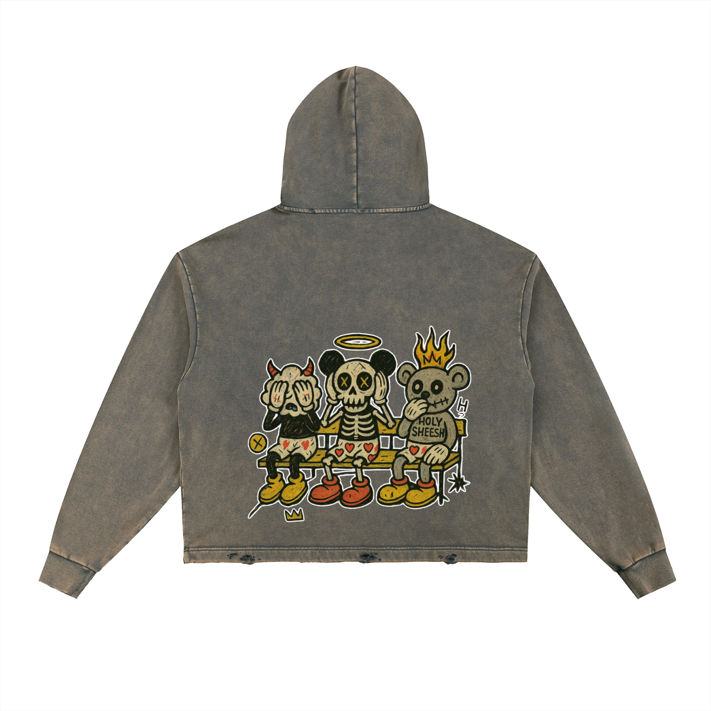 Holysheesh Frayed-Hem Hoodie